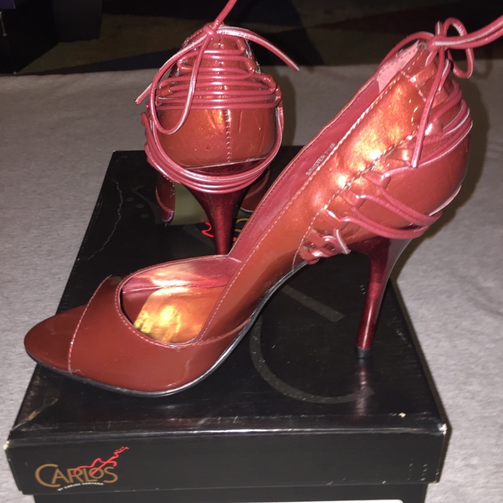 Carlos peep toe pumps